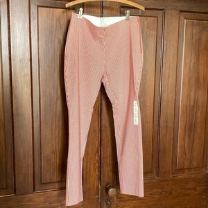 A New Day New Mauve White Skinny Ankle High Rise Stretch Plaid Pants Size 8R